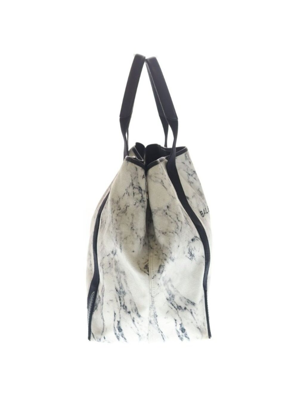 Balenciaga Navy Cabas M Handbag Surrogate Stone Pattern Tote Black White Canvas - Picture 3 of 6